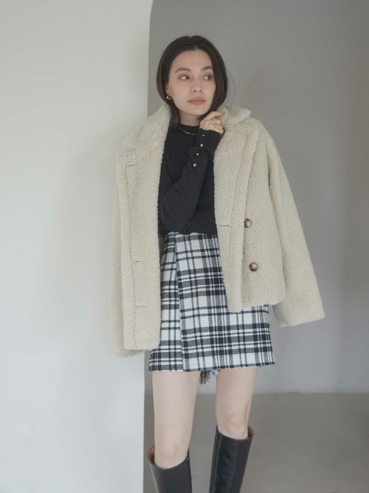 Teddy volume short コート | ACYM ONLINE SHOP