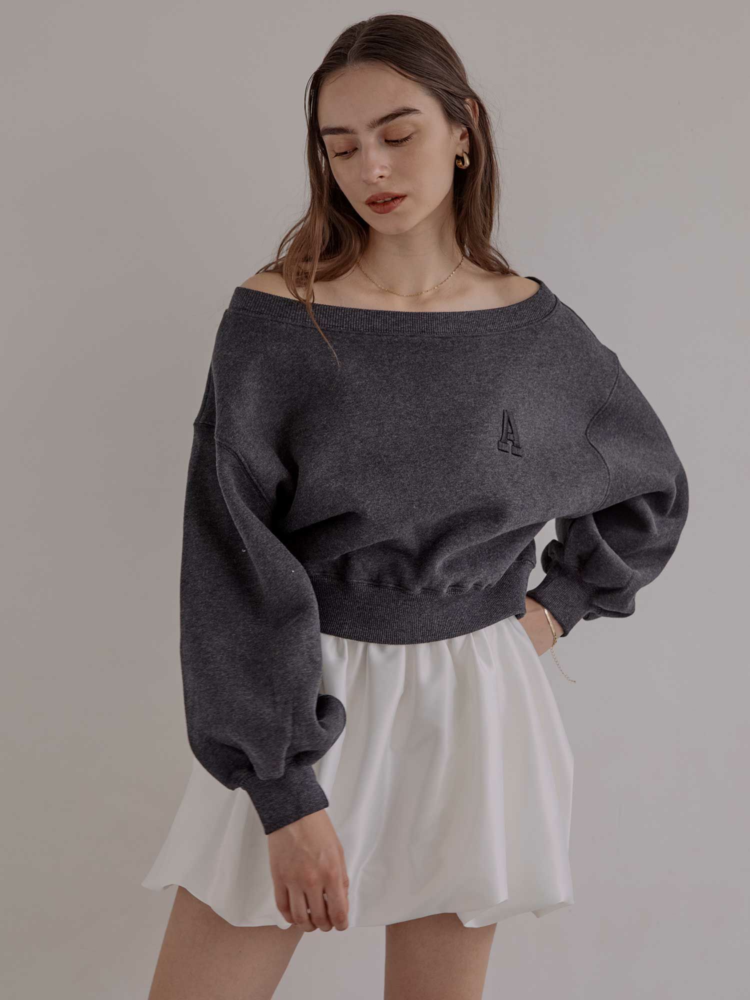 ACYM A logo off shoulder スウェット ACYM A logo off shoulder スウェット A logo off shoulder
