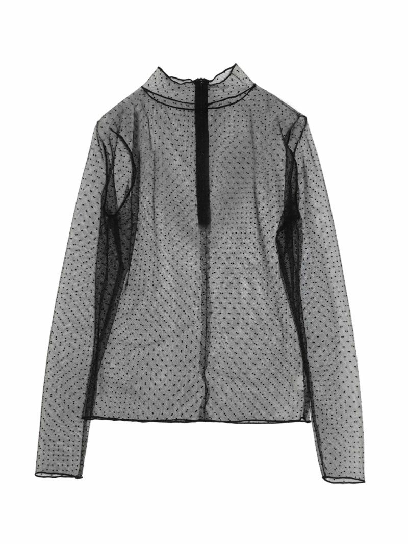 ドットシアーハイネックブラウス | ACYM ONLINE SHOP
