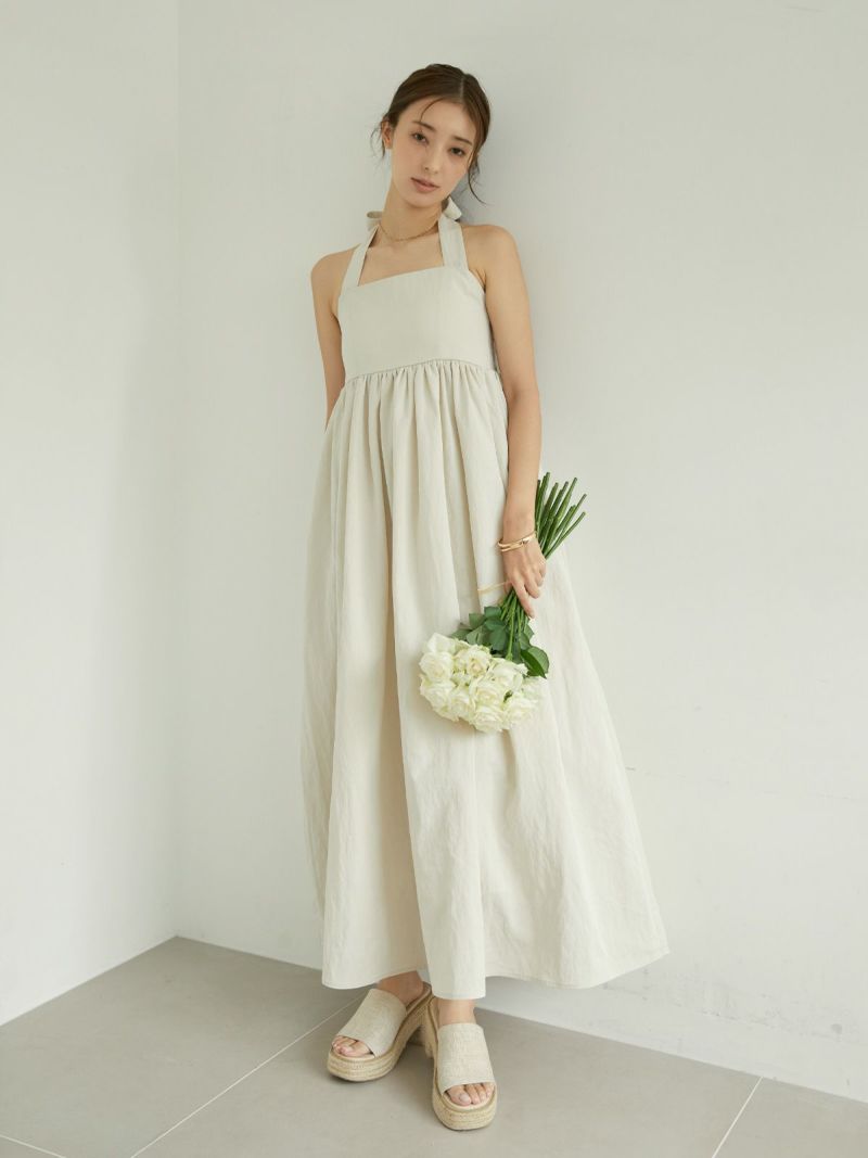 ワンピース ACYM Back tie flare mini one-piece USAGI ONLINE限定XS(00)サイズ】Back ribbon knit ワンピース