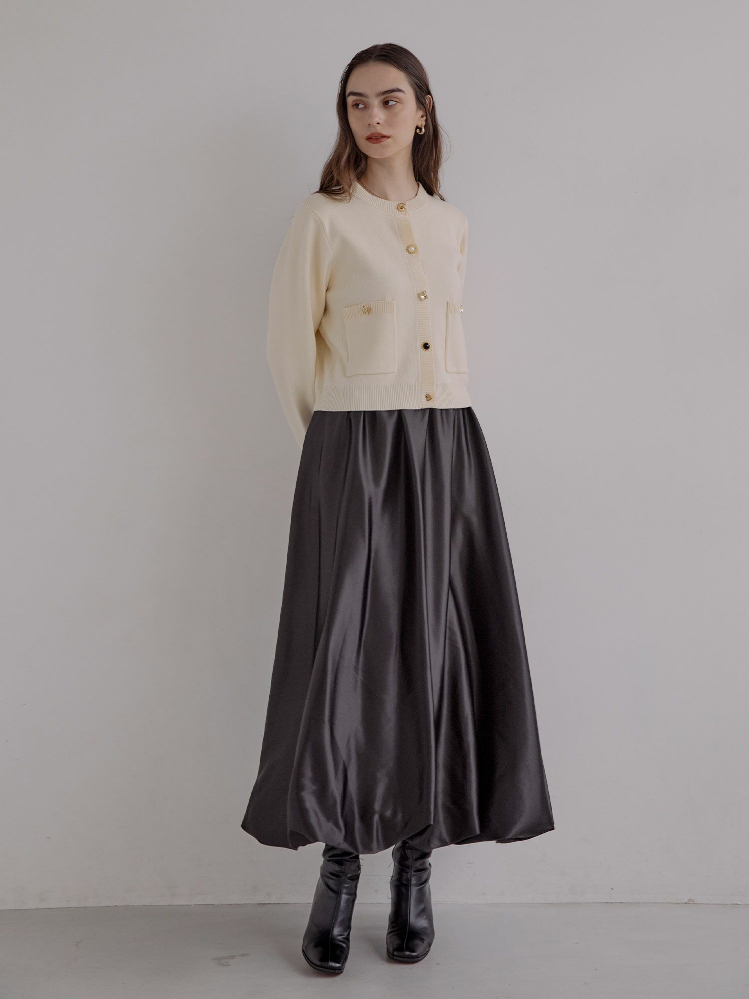 サテンバルーンロングスカート | ACYM ONLINE SHOP