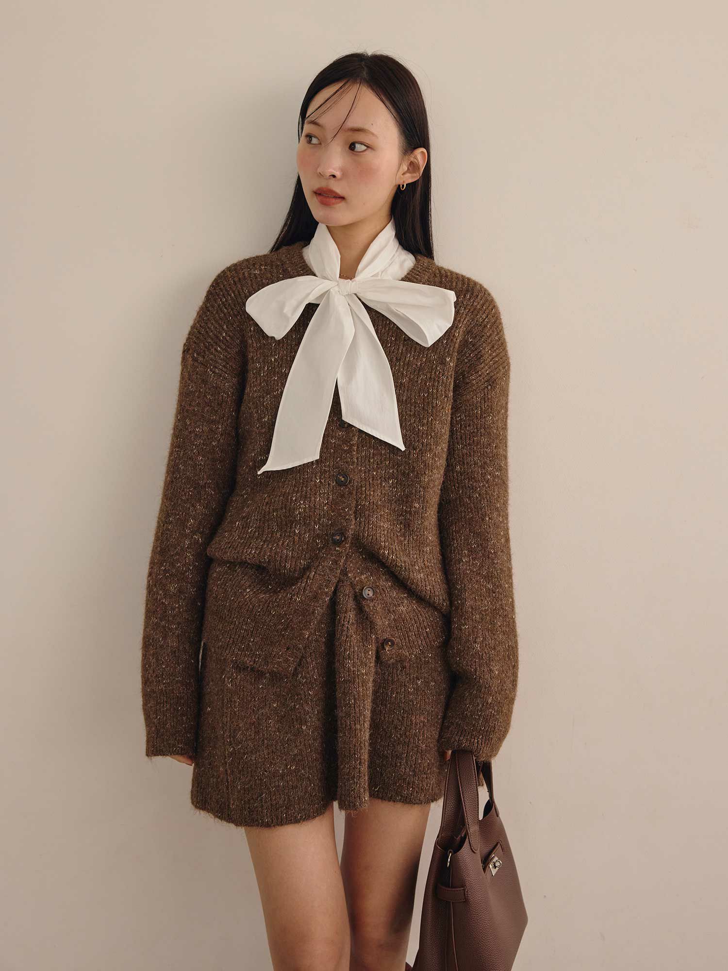 TRICOT CHIC / デザイン/ジャケット/スカート/セットアップ/38/ウール/GRN ミックスニットスカートセットアップ | ACYM ONLINE SHOP